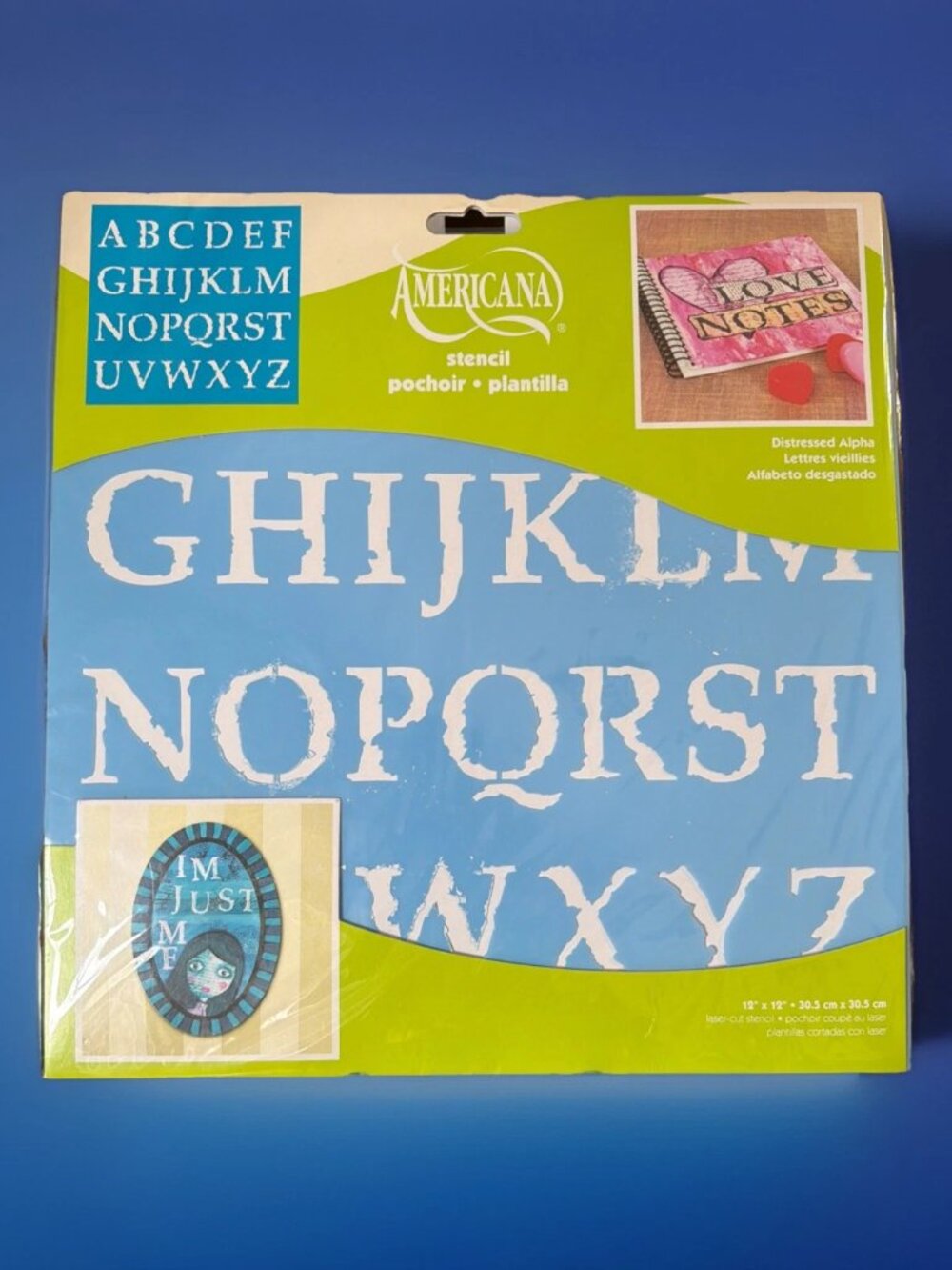 DecoArt Americana Stencil Distressed Alpha Letters - NIP